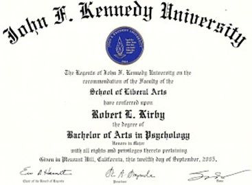 A certificate of recognition for an undergraduate degree.