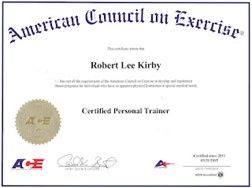 A certificate of completion for a personal trainer.